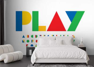 Vector of stylized modern font and alphabet Wall mural