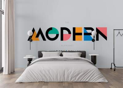 Vector of stylized modern font and alphabet Wall mural