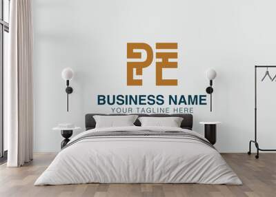 PE P pe initial logo | initial based abstract modern minimal creative logo, vector template image. luxury logotype logo, real estate homie logo. typography logo. initials logo Wall mural