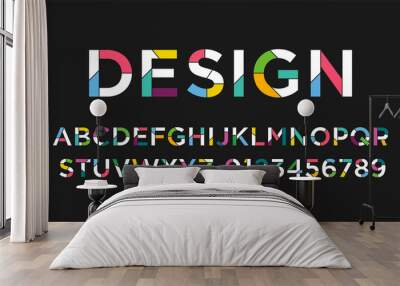 Colofrul Vector of modern abstract font and alphabet Wall mural