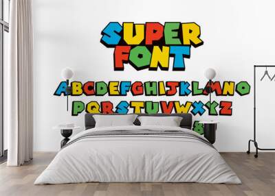 Super font Vector of modern abstract  alphabet	 Wall mural