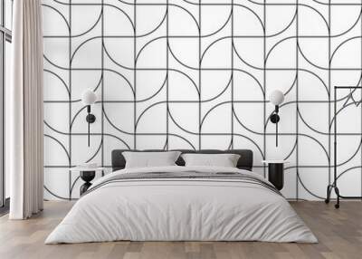 Seamless Art Deco vintage geometric leaf style tracery pattern Wall mural