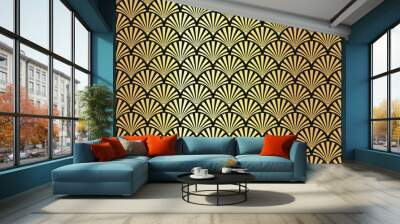 Seamless gold Art Deco pattern Wall mural