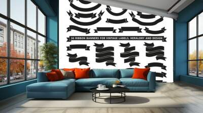 set of thirty vector banner ribbons Wall mural