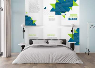 brochure design template vector tri-fold geometric abstract tria Wall mural