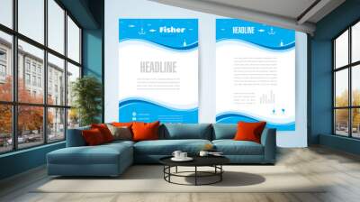 flyer brochure design template background fisher Wall mural