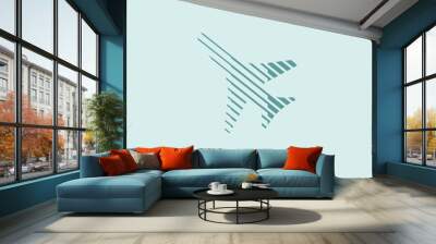 Logo Airplane stripes silhouette plane lines style Wall mural