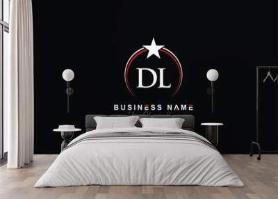 Abstract DL d&l logo icon for your diamond business, unique star Dl modern logo letter Wall mural