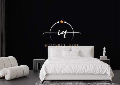 Iq, qi Signature Luxury Logo, Initial Alphabet Iq Logo Template For Your Brand Wall mural