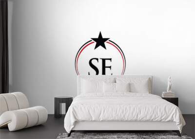 Luxury SE Star Logo Template, Minimalist Se es Logo Icon Vector Png Image Wall mural