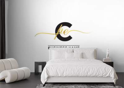 Monogram Cpe c p e Typography Signature Logo Wall mural