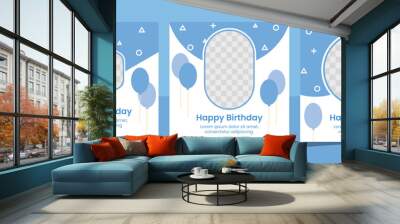 Birthday concept banner social media post template Wall mural