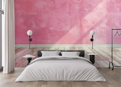 Freshly painted pink wall background Wall mural