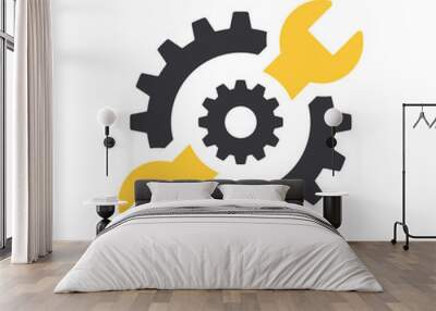 Repair icon. Wrench and gears. Vector Illustration Wall mural