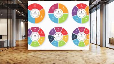 set of vector infographic circle templates Wall mural