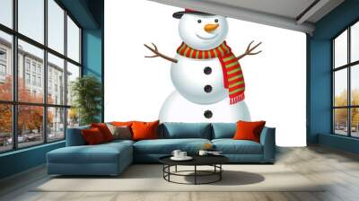 snowman isolated on white background. vector illustration Wall mural