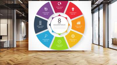 vector infographic circle template. 8 steps, parts, options, stages business concept Wall mural