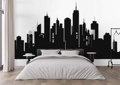 City silhouette vector set. Panorama city background. Skyline urban  Wall mural