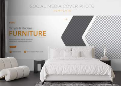 Modern furniture social media cover page banner template. Minimalist cover page template for social media Wall mural