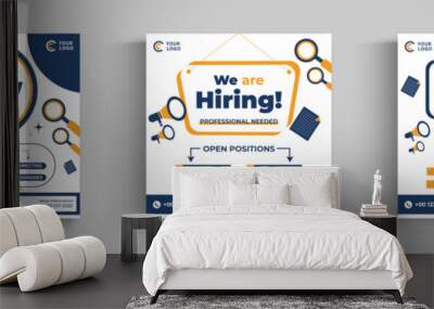 job vacancy creative social media post design template we are hiring Wall mural