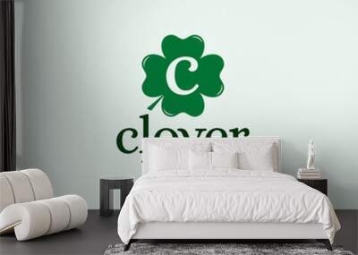 Clover logo or icon design Wall mural