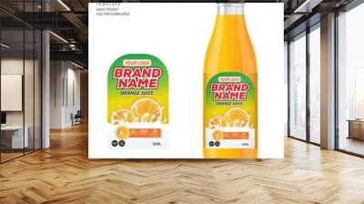 bottle label, package template design, label design, mock up design label template Wall mural