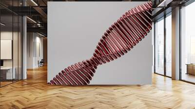 Abstract Red DNA Helix on Gray Background Wall mural