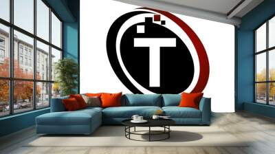 Technology Motion Synergy Letter T Wall mural