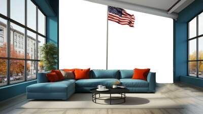 American flag waving on pole Wall mural