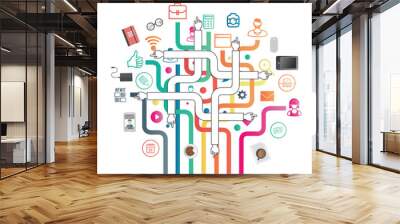 Business applications and icons vector Wall mural