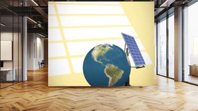 Composite image of 3d illustration of globe with solar panel Wall mural