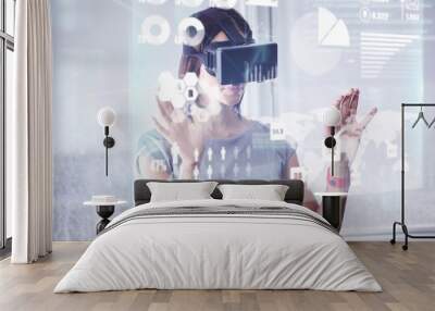 composite image of abstract technology interface Wall mural