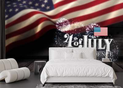 Composite image of independence day graphic Wall mural