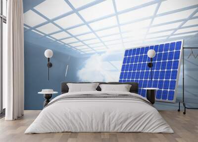 Digital composite of 3d solar panel Wall mural