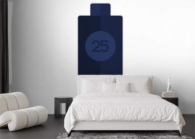 Digital png illustration of battery with 25 number on transparent background Wall mural