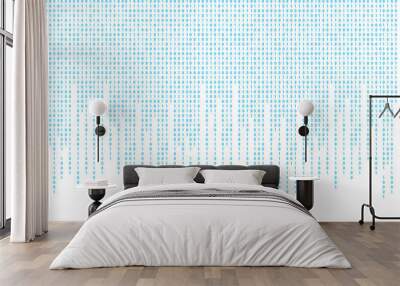 Digital png illustration of blue binary coding on transparent background Wall mural