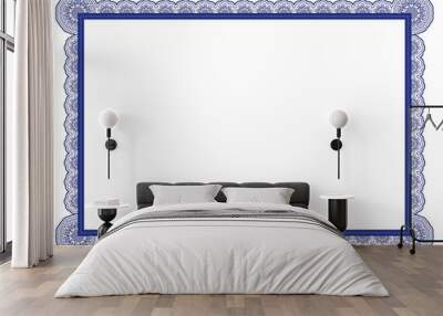 Digital png illustration of blue frame with copy space on transparent background Wall mural