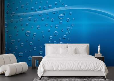 Digital png illustration of blue shapes on transparent background Wall mural