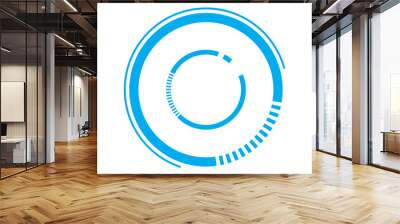 Digital png illustration of circular blue scanner with copy space on transparent background Wall mural