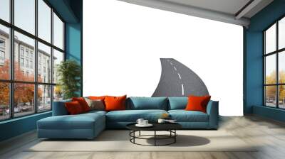 Digital png illustration of curved road on transparent background Wall mural