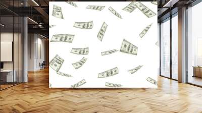 Digital png illustration of floating cash on transparent background Wall mural