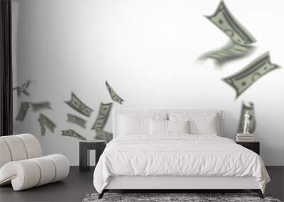 Digital png illustration of flying cash on transparent background Wall mural