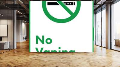 Digital png illustration of no vaping area text, smoking ban sign in frame on transparent background Wall mural