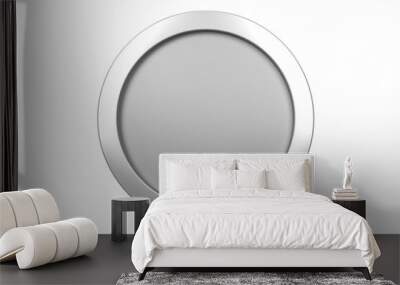 Digital png illustration of silver circle with copy space on transparent background Wall mural