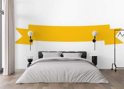 Digital png illustration of yellow banner with copy space on transparent background Wall mural