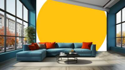 Digital png illustration of yellow circle with copy space on transparent background Wall mural