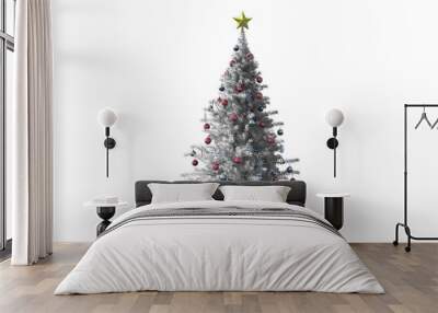 Digital png photo of christmas tree on transparent background Wall mural