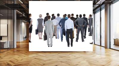 Digital png photo of group of business people looking up on transparent background Wall mural