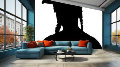 Digital png silhouette of woman in graduation cap on transparent background Wall mural