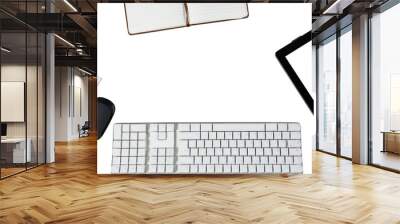 Digital tablet, keyboard, mouse, diary and notepad Wall mural